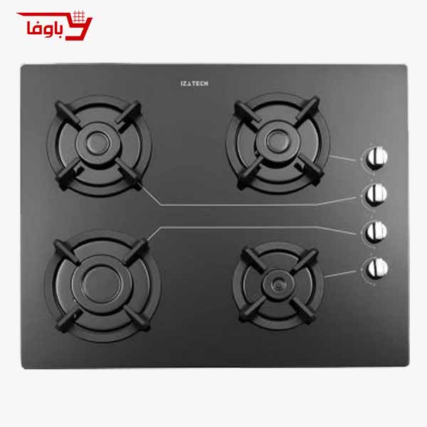 اجاق گاز صفحه ای استیل البرز | 4 شعله | مدل G4651 | شیشه | قطعات ایرانی