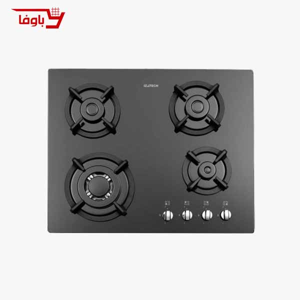 اجاق گاز صفحه ای استیل البرز | 4 شعله | مدل G4652 | شیشه | قطعات ایرانی