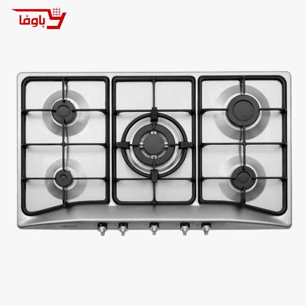 اجاق گاز صفحه ای استیل البرز | 5 شعله | مدل S5956 | استیل | قطعات ایرانی