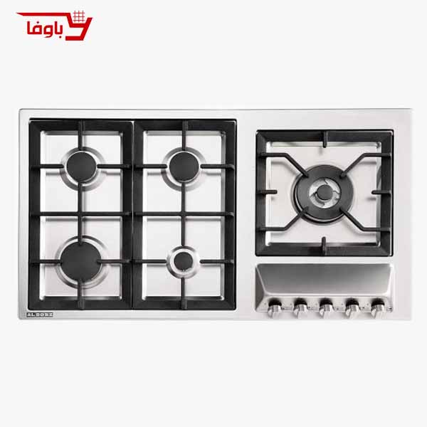 اجاق گاز صفحه ای استیل البرز | 5 شعله | مدل S5909 | استیل | قطعات ایتالیایی