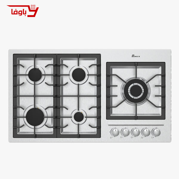 اجاق گاز صفحه ای بیمکث | استیل | 5 شعله | مدل 5089