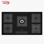 اجاق گاز صفحه ای بیمکث | شیشه ای | 5 شعله | مدل 0039