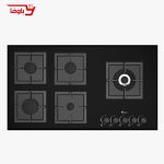 اجاق گاز صفحه ای بیمکث | شیشه ای | 5 شعله | مدل 0040