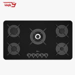 اجاق گاز صفحه ای بیمکث | شیشه ای | 5 شعله | مدل 0048