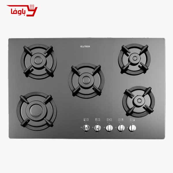G-5753-BAVAFA اجاق گاز صفحه ای استیل البرز | 5 شعله | مدل G5753 | شیشه | قطعات ایرانی - Image 1