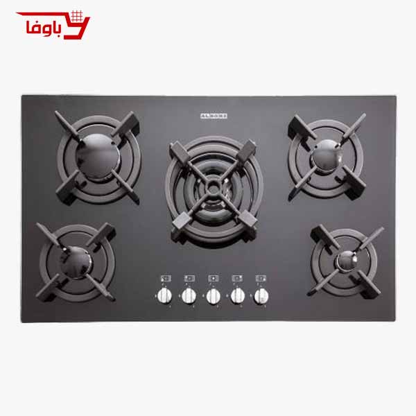 G-5904-BAVAFA اجاق گاز صفحه ای استیل البرز | 5 شعله | مدل G5904 | شیشه | قطعات ایتالیایی - Image 1