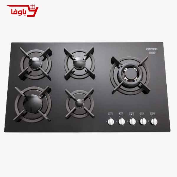 G-5907-BAVAFA اجاق گاز صفحه ای استیل البرز | 5 شعله | مدل G5907 | شیشه | قطعات ایتالیایی - Image 1
