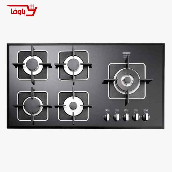 G-5909-BAVAFA اجاق گاز صفحه ای استیل البرز | 5 شعله | مدل G5909 | شیشه | قطعات ایتالیایی - Image 1