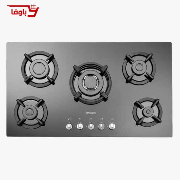 G-5954-BAVAFA اجاق گاز صفحه ای استیل البرز | 5 شعله | مدل G5954 | شیشه | قطعات ایرانی - Image 1