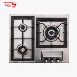 اجاق گاز صفحه ای استیل البرز | 3 شعله | مدل S3601 | استیل | قطعات ایتالیایی