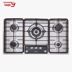 اجاق گاز صفحه ای استیل البرز | 5 شعله | مدل S5901 | استیل | قطعات ایتالیایی