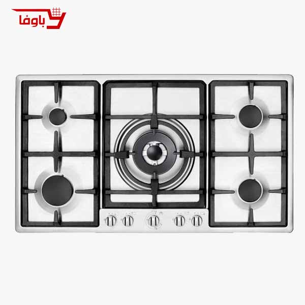 S-5902-BAVAFA اجاق گاز صفحه ای استیل البرز | 5 شعله | مدل S5902 | استیل | قطعات ایتالیایی - Image 1