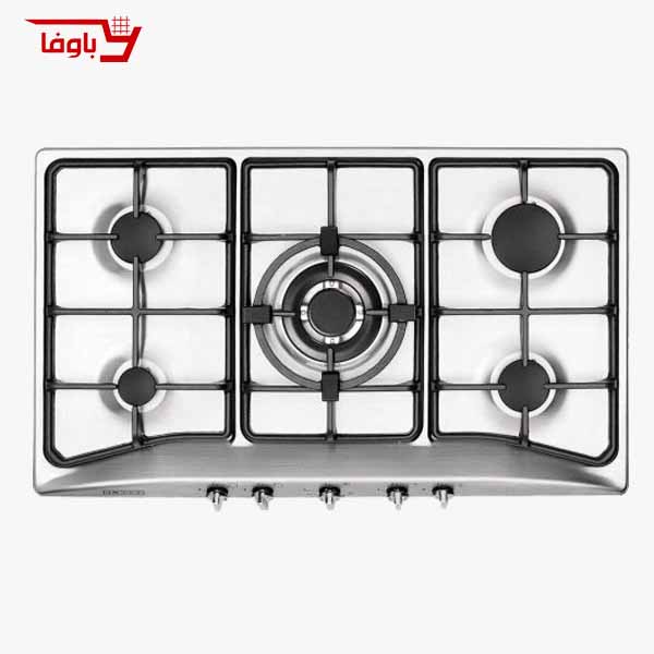 S-5906-BAVAFA اجاق گاز صفحه ای استیل البرز | 5 شعله | مدل S5906 | استیل | قطعات ایتالیایی - Image 1