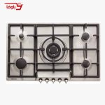 اجاق گاز صفحه ای استیل البرز | 5 شعله | مدل S5907 | استیل | قطعات ایتالیایی