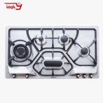 اجاق گاز صفحه ای استیل البرز | 5 شعله | مدل S5908 | استیل | قطعات ایتالیایی