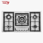 اجاق گاز صفحه ای استیل البرز | 5 شعله | مدل S5910 | استیل | قطعات ایتالیایی